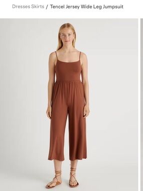 Tencel Jersey Wide Leg Jumpsuit — Wine